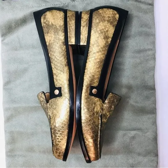 *New* EIGHT FIFTEEN Patti Gold Leather Loafers Size 7.5