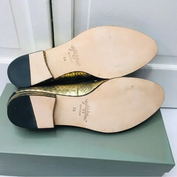 *New* EIGHT FIFTEEN Patti Gold Leather Loafers Size 7.5