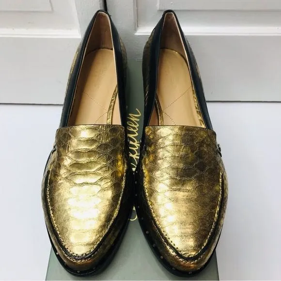 *New* EIGHT FIFTEEN Patti Gold Leather Loafers Size 7.5