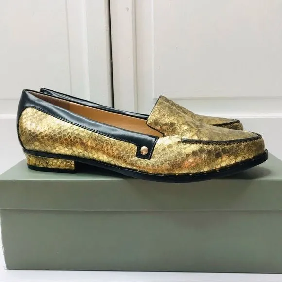 *New* EIGHT FIFTEEN Patti Gold Leather Loafers Size 7.5