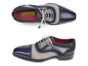 Paul Parkman Men's Navy Beige Suede Oxfords
