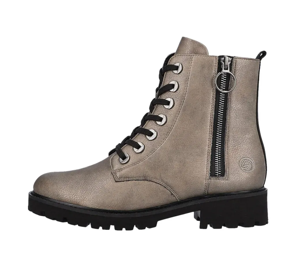 Remonte D8671-91 Rock Metallic Leather Ankle Boots